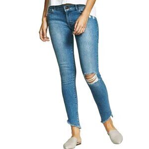 DL1961 Emma Power Legging Skinny Jeans 27 Dark Wash Destroyed Ankles 29x29